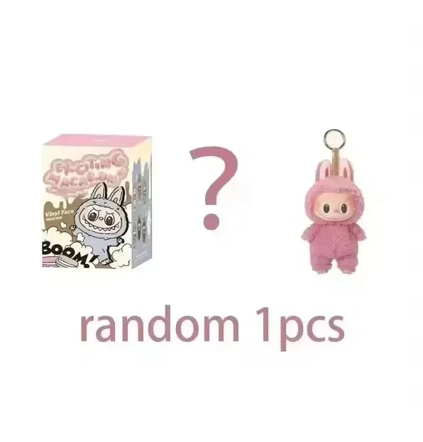 For Labubu Heartbeat Macaron Enamel The Monsters Face Blind Box Pvc Figurine Tabletop Ornament Kawaii Doll Kid Birthday Gift