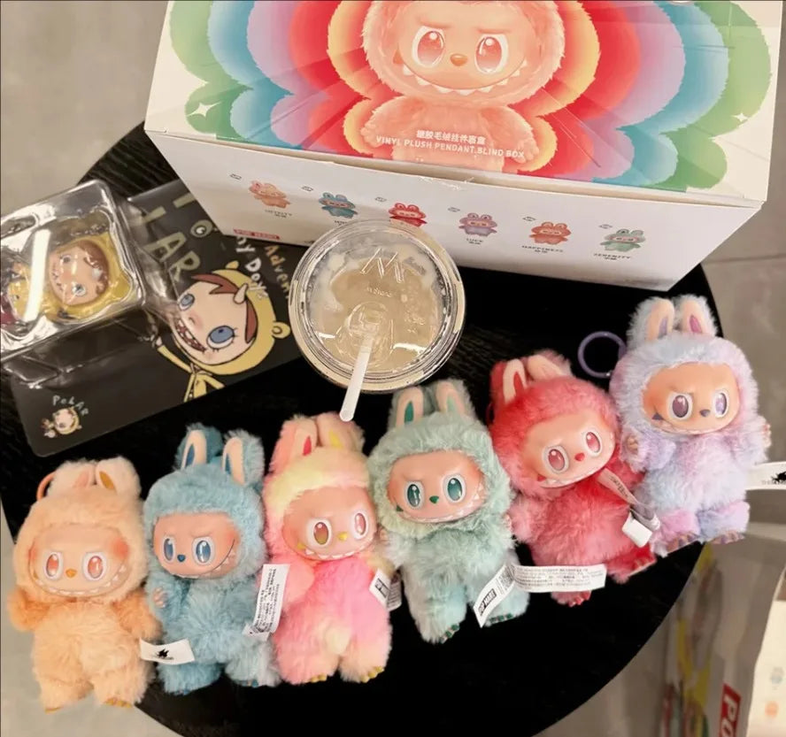 For 2025 Labubu Heartbeat Macaron Enamel Monster Face Blind Box PVC Statue Desktop Decoration Cute Doll Kids Birthday Gift