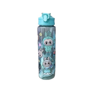 Cute Labubu Water Cup High-Capacity Anime Portable Children Plastic Straw Cup Cartoon Outdoor Sports Large Capacity Water Bottle