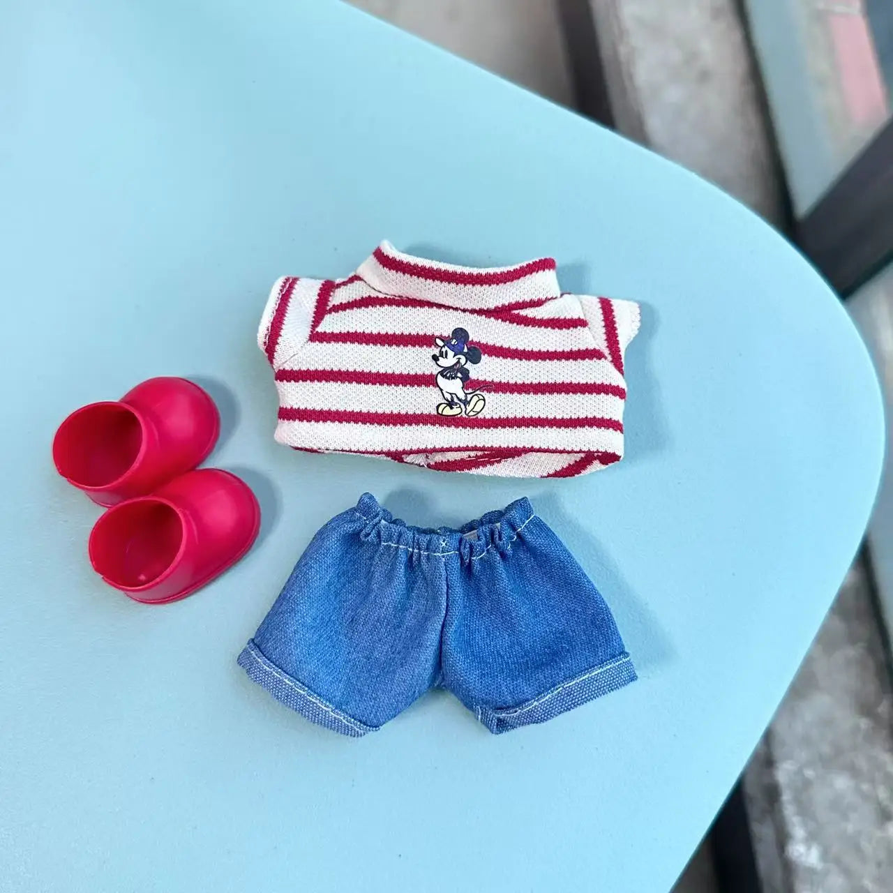 New Labubu 17cm Doll's Clothes Outfit Accessories For Cute The Monster Dolls Clothing Kids Gift Mickey Mouse And ‌Goofy Goof‌