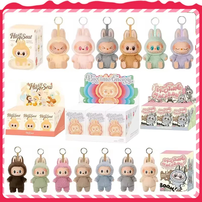 For 2025 Labubu Heartbeat Macaron Enamel Monster Face Blind Box PVC Statue Desktop Decoration Cute Doll Kids Birthday Gift