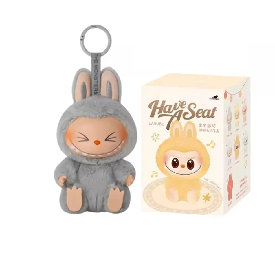 Hot Anime Figure Kawaii Monsters Labubu Have A Seat Series Vinyl Face Doll Model Toy Blind Box Keychain Toy High-Quality Replica