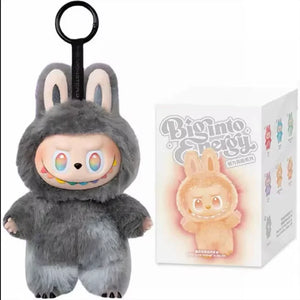Anime character kawaii Labubu has seat series PVC pendant blind box model toy purple monster keychain children's birthday christ