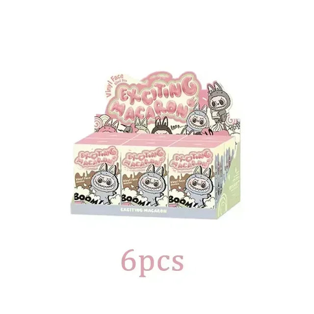 For 2025 Labubu Heartbeat Macaron Enamel Monster Face Blind Box PVC Statue Desktop Decoration Cute Doll Kids Birthday Gift