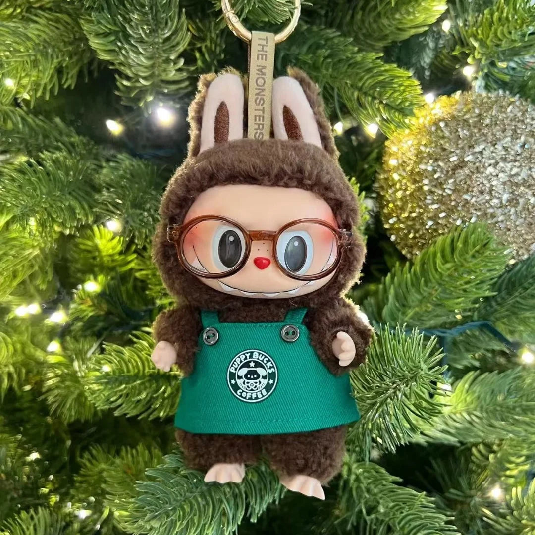 Labubu 17cm Doll's Clothes The Monsters Outfit Accessories Clothing Cartoon Green Coffee Dress Shoes Christmas Hat Scarf EE19A