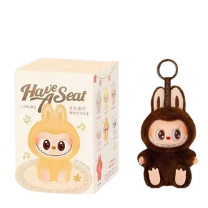 Anime Figure For Labubu Blind Box Have A Seat Series Pendant Kawaii Doll Model Toy Purple Monster Keychain Kids Birthday Gifts