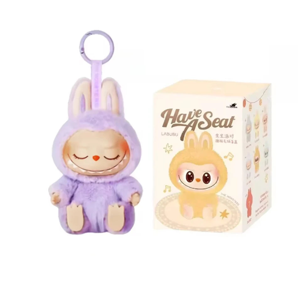 Hot Anime Figure Kawaii Monsters Labubu Have A Seat Series Vinyl Face Doll Model Toy Blind Box Keychain Toy High-Quality Replica