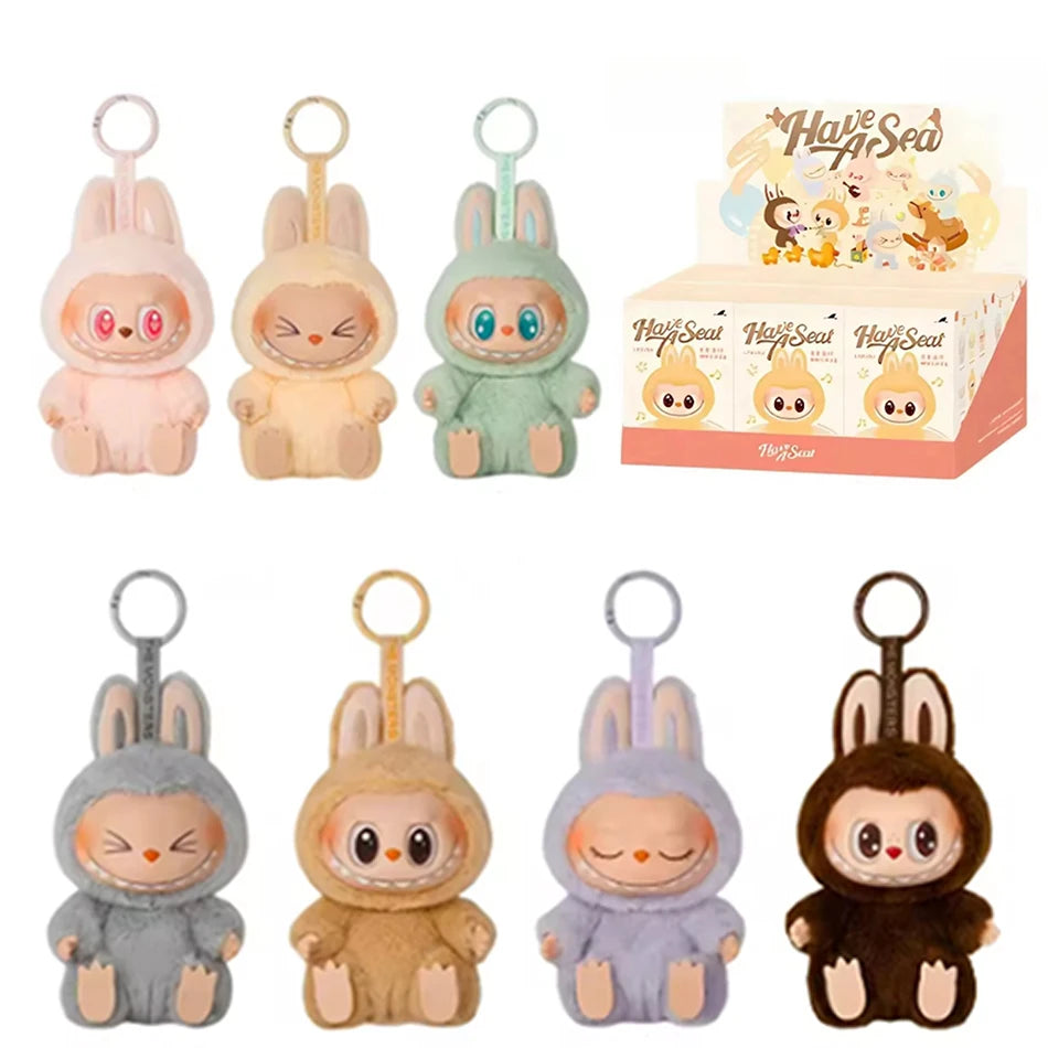 Hot Anime Figure Kawaii Monsters Labubu Have A Seat Series Vinyl Face Doll Model Toy Blind Box Keychain Toy High-Quality Replica