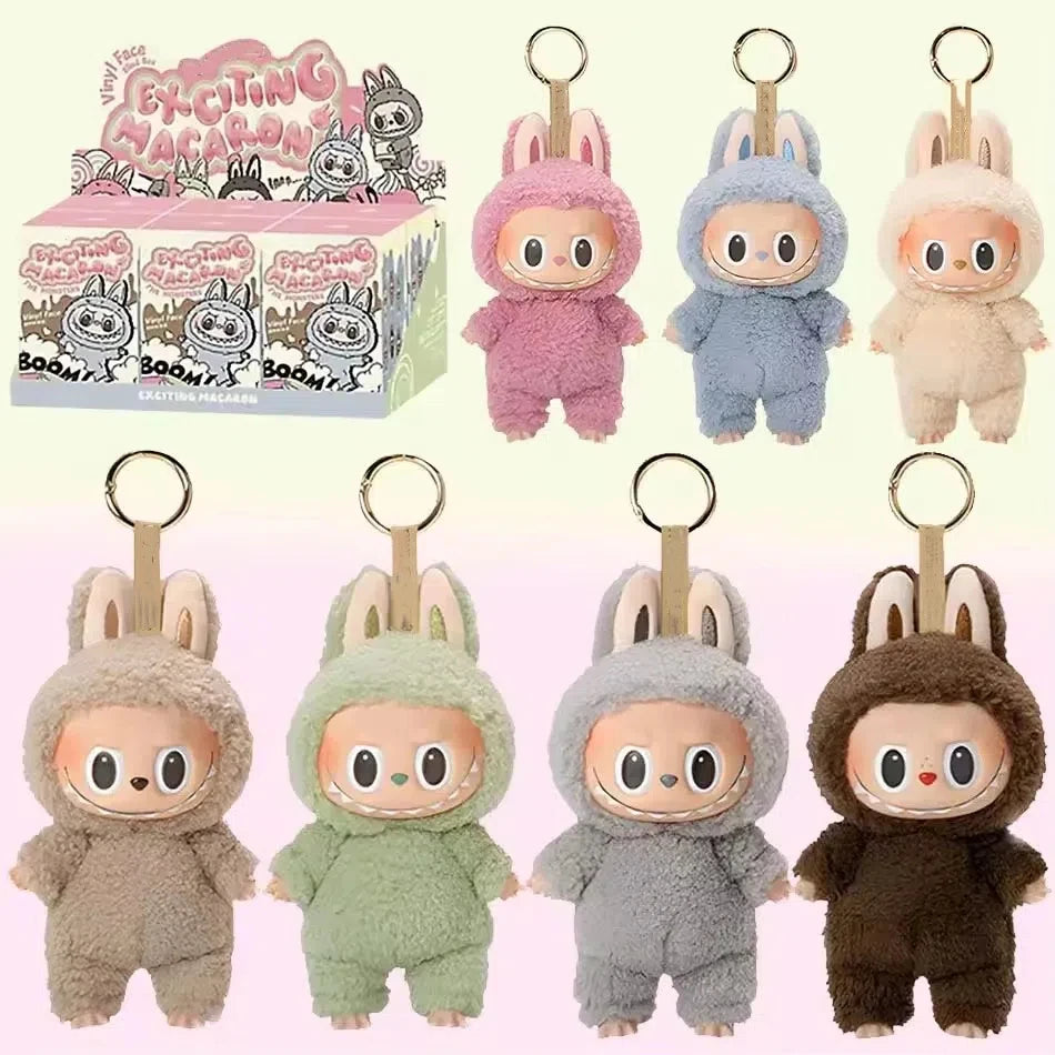 For Labubu Heartbeat Macaron Enamel The Monsters Face Blind Box Pvc Figurine Tabletop Ornament Kawaii Doll Kid Birthday Gift