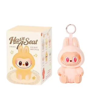 Anime Figure For Labubu Blind Box Have A Seat Series Pendant Kawaii Doll Model Toy Purple Monster Keychain Kids Birthday Gifts