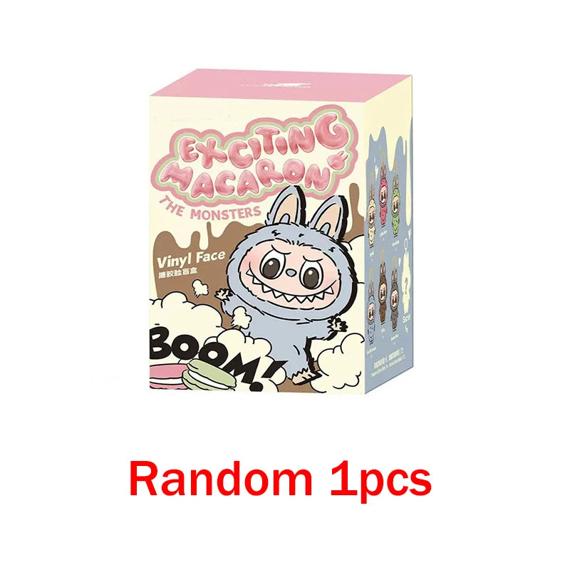For Labubu Heartbeat Macaron Enamel The Monsters Face Blind Box Pvc Figurine Tabletop Ornament Kawaii Doll Kid Birthday Gift