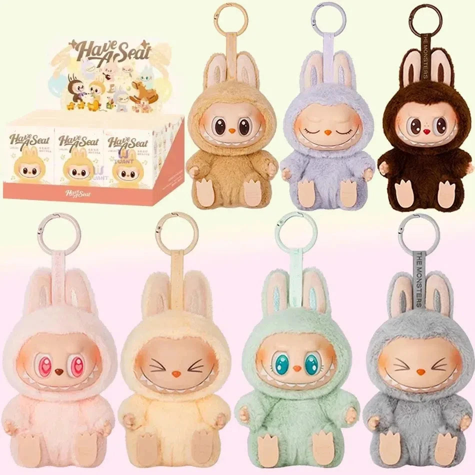 For Labubu Heartbeat Macaron Enamel The Monsters Face Blind Box Pvc Figurine Tabletop Ornament Kawaii Doll Kid Birthday Gift
