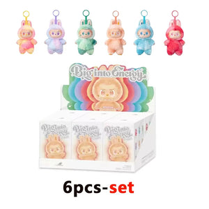 Anime character kawaii Labubu has seat series PVC pendant blind box model toy purple monster keychain children's birthday christ