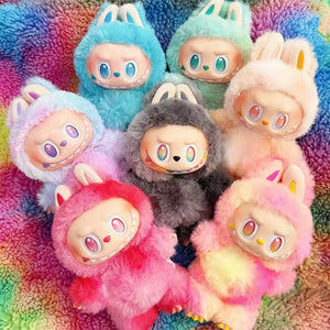 Anime Figure For Labubu Blind Box Have A Seat Series Pendant Kawaii Doll Model Toy Purple Monster Keychain Kids Birthday Gifts