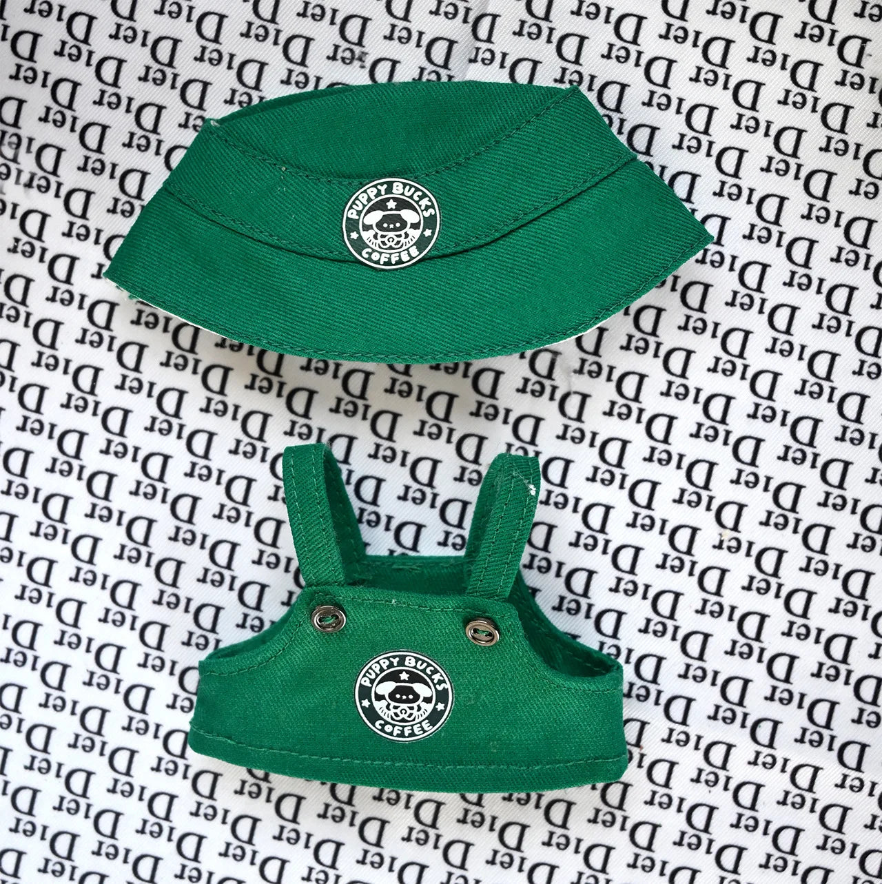 Labubu Doll Clothes Baby Clothes Green Coffee Dress ShoesFashion Overalls Bib Hat Set Kawaii V1 V2V3 Doll Clothing Accessories