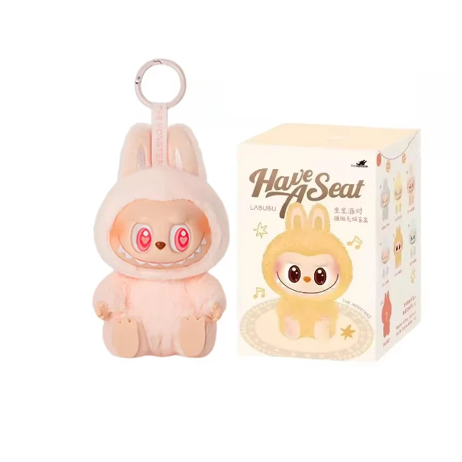 Hot Anime Figure Kawaii Monsters Labubu Have A Seat Series Vinyl Face Doll Model Toy Blind Box Keychain Toy High-Quality Replica