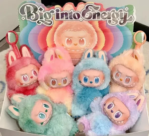 Anime character kawaii Labubu has seat series PVC pendant blind box model toy purple monster keychain children's birthday christ