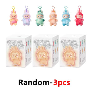 Anime character kawaii Labubu has seat series PVC pendant blind box model toy purple monster keychain children's birthday christ