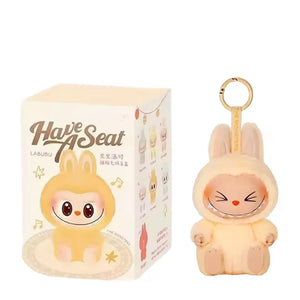 Anime Figure For Labubu Blind Box Have A Seat Series Pendant Kawaii Doll Model Toy Purple Monster Keychain Kids Birthday Gifts