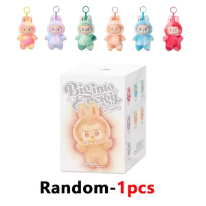 Anime character kawaii Labubu has seat series PVC pendant blind box model toy purple monster keychain children's birthday christ