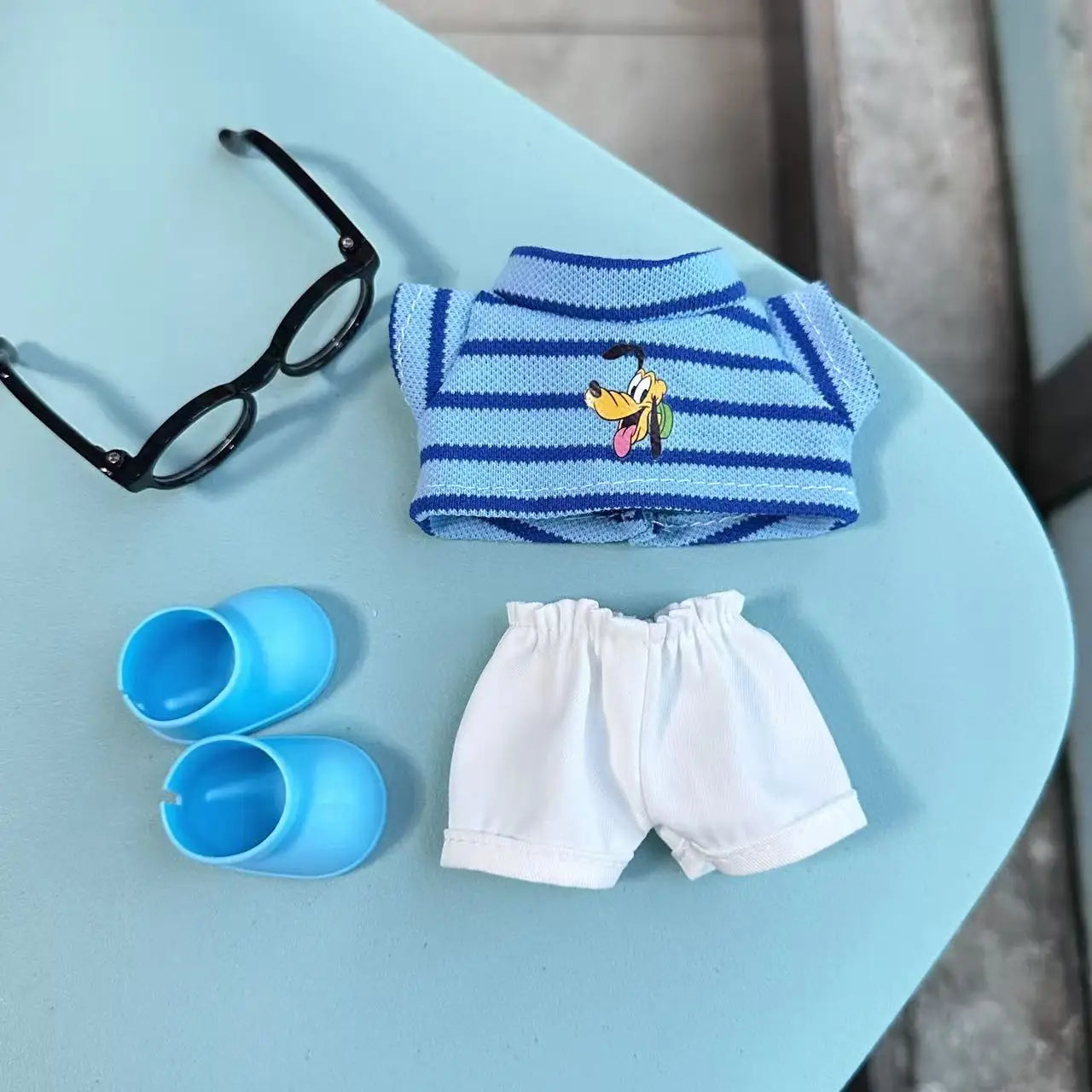 New Labubu 17cm Doll's Clothes Outfit Accessories For Cute The Monster Dolls Clothing Kids Gift Mickey Mouse And ‌Goofy Goof‌