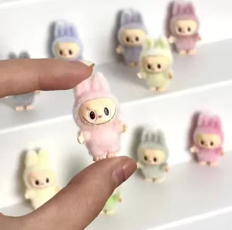 For Labubu Heartbeat Macaron Enamel The Monsters Face Blind Box Pvc Figurine Tabletop Ornament Kawaii Doll Kid Birthday Gift