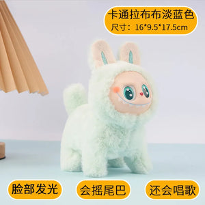 Kawaii Electric Labubu Plush Toys Cute Will Shine Run Doll Gift Kawaii Labubu Student Bag Pendant Cross-border Toys Wholesale