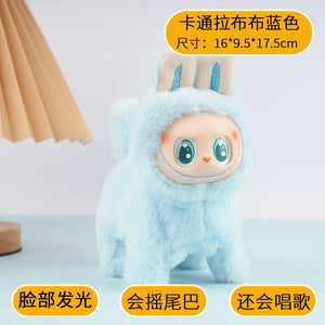 Kawaii Electric Labubu Plush Toys Cute Will Shine Run Doll Gift Kawaii Labubu Student Bag Pendant Cross-border Toys Wholesale