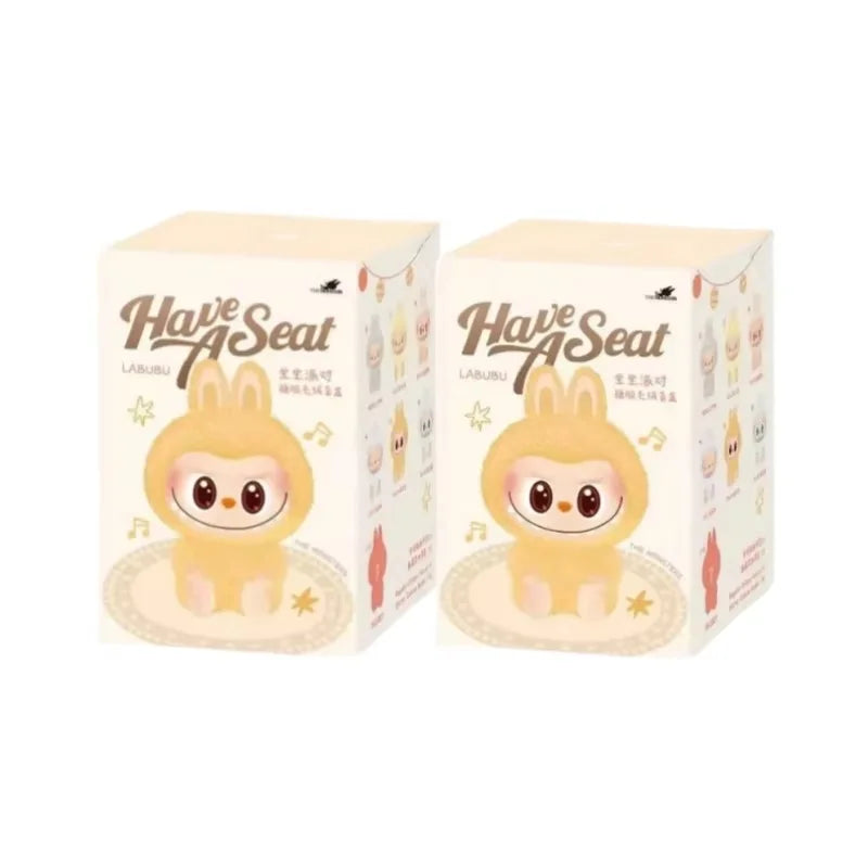 High Quality Anime Figure Labubu Have A Seat Series Vinyl Pendant Doll Model Toy Cute Monster Replica Keychain Toy Birthday Gift