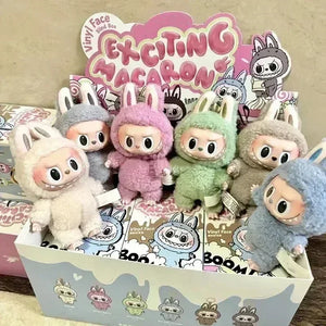 Anime character kawaii Labubu has seat series PVC pendant blind box model toy purple monster keychain children's birthday christ
