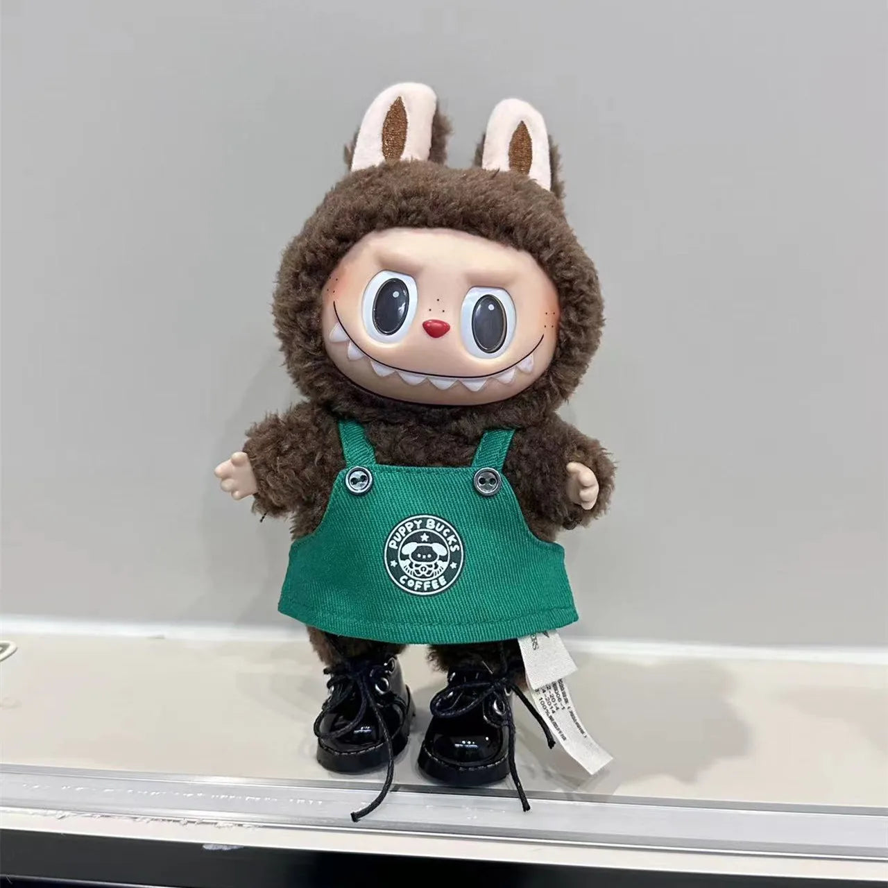 Labubu 17cm Doll's Clothes The Monsters Outfit Accessories Clothing Cartoon Green Coffee Dress Shoes Christmas Hat Scarf EE19A