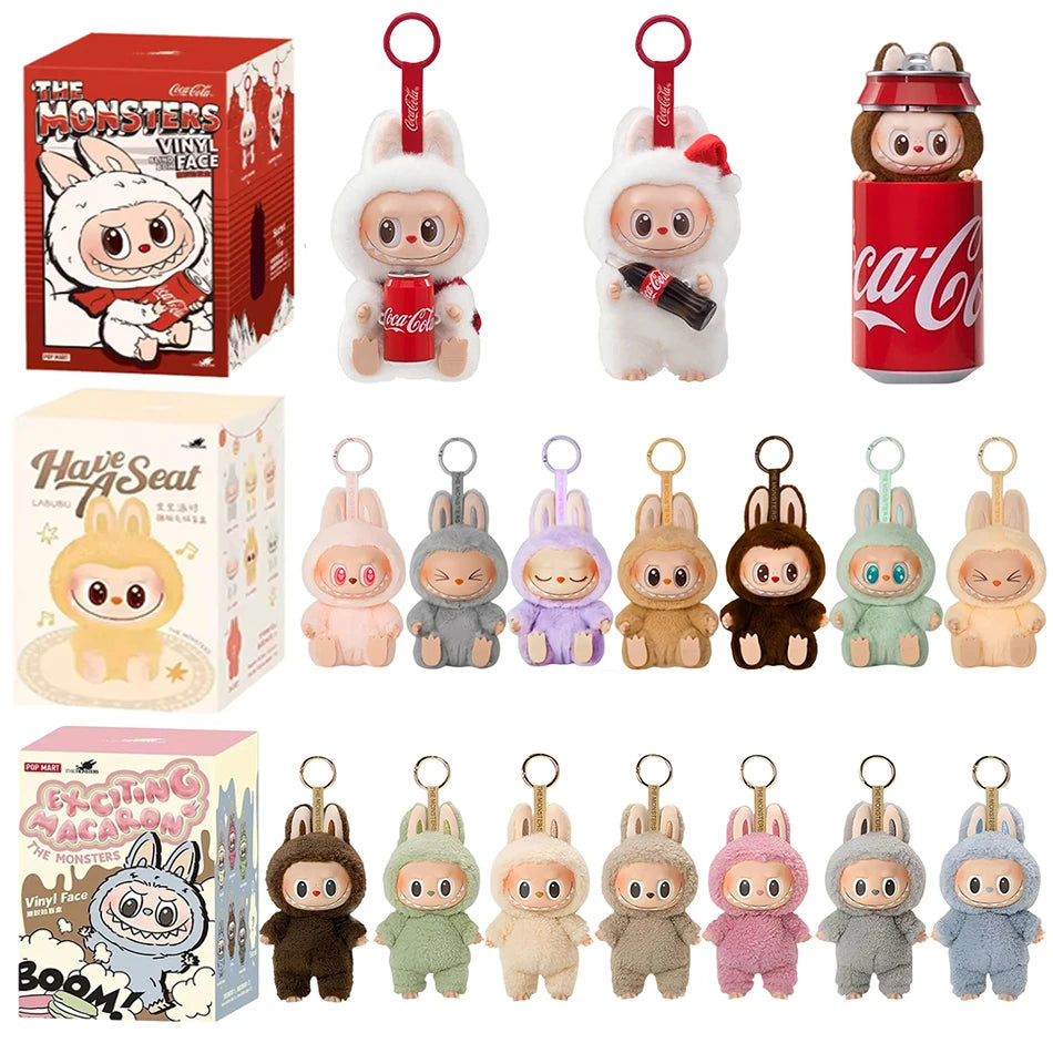 Hot Anime Figure Kawaii Monsters Labubu Have A Seat Series Vinyl Face Doll Model Toy Blind Box Keychain Toy High-Quality Replica