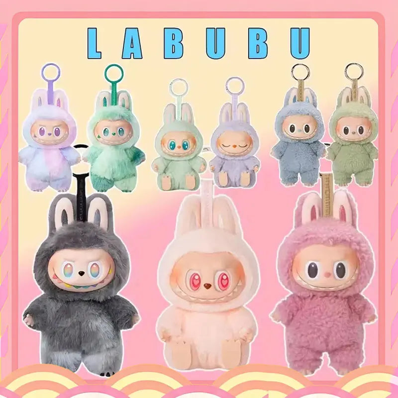 For Labubu Heartbeat Macaron Enamel The Monsters Face Blind Box Pvc Figurine Tabletop Ornament Kawaii Doll Kid Birthday Gift