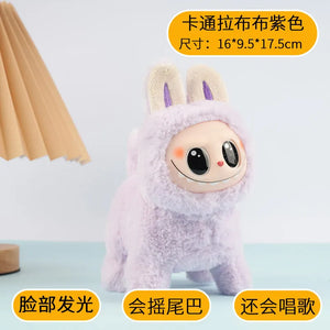 Kawaii Electric Labubu Plush Toys Cute Will Shine Run Doll Gift Kawaii Labubu Student Bag Pendant Cross-border Toys Wholesale