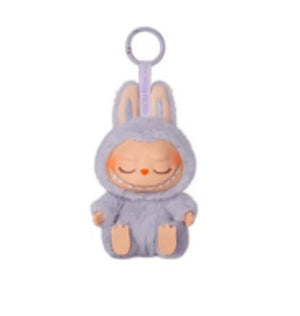 Anime character kawaii Labubu has seat series PVC pendant blind box model toy purple monster keychain children's birthday christ