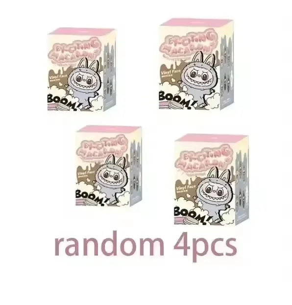 For Labubu Heartbeat Macaron Enamel The Monsters Face Blind Box Pvc Figurine Tabletop Ornament Kawaii Doll Kid Birthday Gift