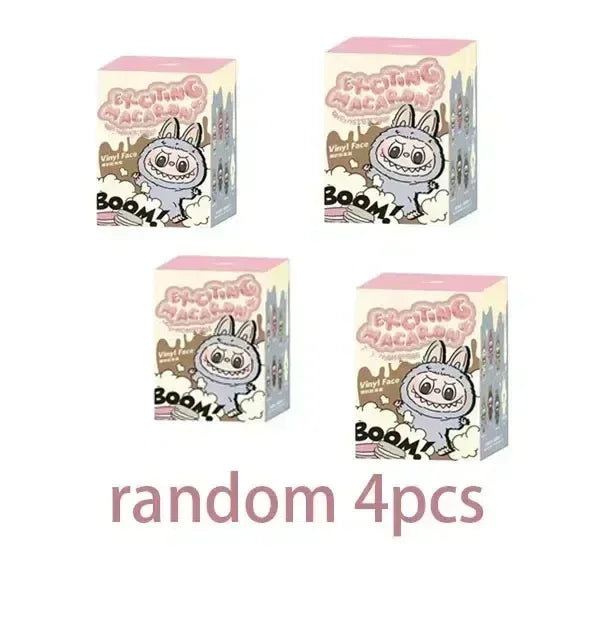 For 2025 Labubu Heartbeat Macaron Enamel Monster Face Blind Box PVC Statue Desktop Decoration Cute Doll Kids Birthday Gift