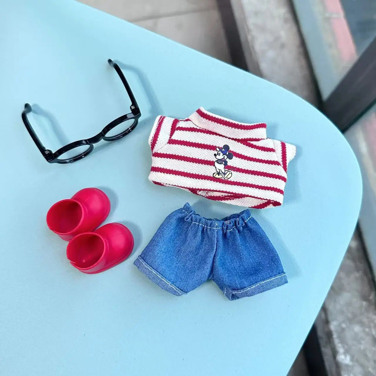 New Labubu 17cm Doll's Clothes Outfit Accessories For Cute The Monster Dolls Clothing Kids Gift Mickey Mouse And ‌Goofy Goof‌