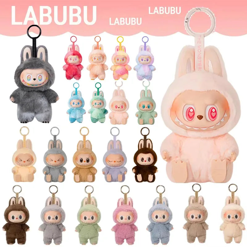 For Labubu Heartbeat Macaron Enamel The Monsters Face Blind Box Pvc Figurine Tabletop Ornament Kawaii Doll Kid Birthday Gift