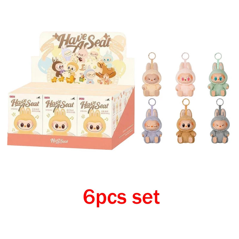 For Labubu Heartbeat Macaron Enamel The Monsters Face Blind Box Pvc Figurine Tabletop Ornament Kawaii Doll Kid Birthday Gift