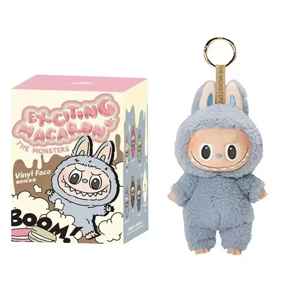 For Labubu Heartbeat Macaron Enamel The Monsters Face Blind Box Pvc Figurine Tabletop Ornament Kawaii Doll Kid Birthday Gift