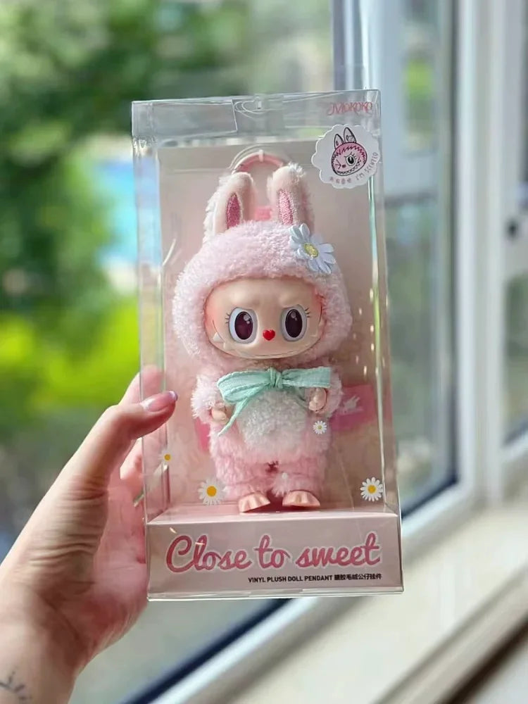 Hot Sale 1:1 Replica Pink Labubu Monsters Mokoko Series Spring Flowers Sweetheart Blind Box Vinyl Doll Kawaii Ornament Girl Gift