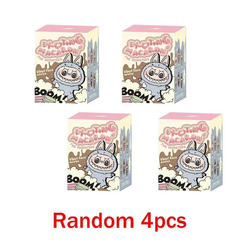 For Labubu Heartbeat Macaron Enamel The Monsters Face Blind Box Pvc Figurine Tabletop Ornament Kawaii Doll Kid Birthday Gift