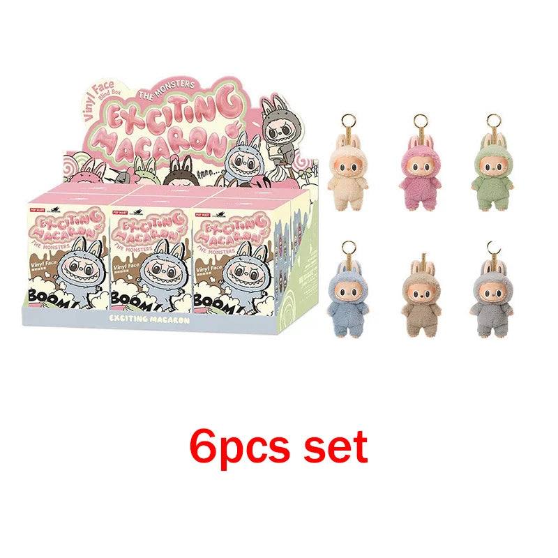 For Labubu Heartbeat Macaron Enamel The Monsters Face Blind Box Pvc Figurine Tabletop Ornament Kawaii Doll Kid Birthday Gift
