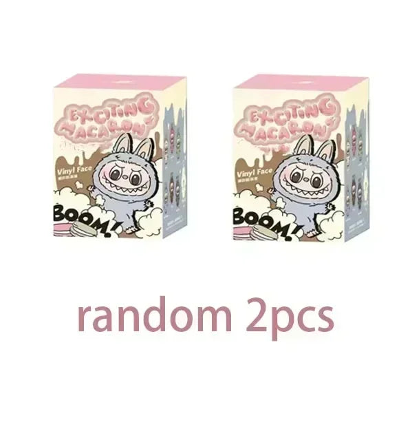 For 2025 Labubu Heartbeat Macaron Enamel Monster Face Blind Box PVC Statue Desktop Decoration Cute Doll Kids Birthday Gift