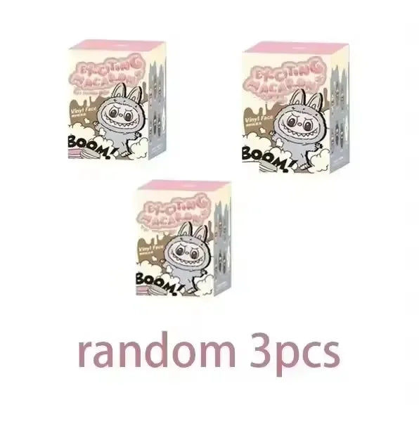 For Labubu Heartbeat Macaron Enamel The Monsters Face Blind Box Pvc Figurine Tabletop Ornament Kawaii Doll Kid Birthday Gift