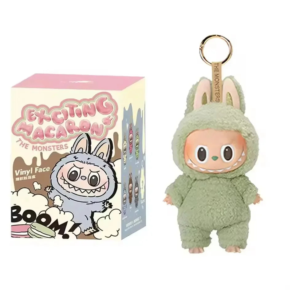 For Labubu Heartbeat Macaron Enamel The Monsters Face Blind Box Pvc Figurine Tabletop Ornament Kawaii Doll Kid Birthday Gift