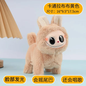 Kawaii Electric Labubu Plush Toys Cute Will Shine Run Doll Gift Kawaii Labubu Student Bag Pendant Cross-border Toys Wholesale