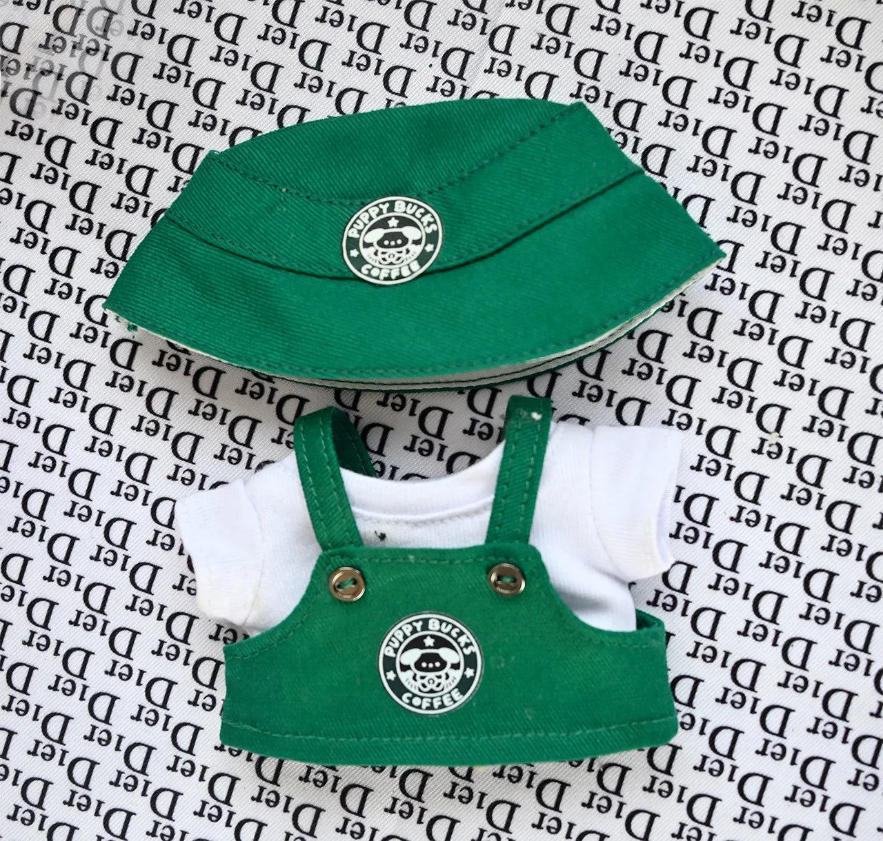 Labubu Doll Clothes Baby Clothes Green Coffee Dress ShoesFashion Overalls Bib Hat Set Kawaii V1 V2V3 Doll Clothing Accessories