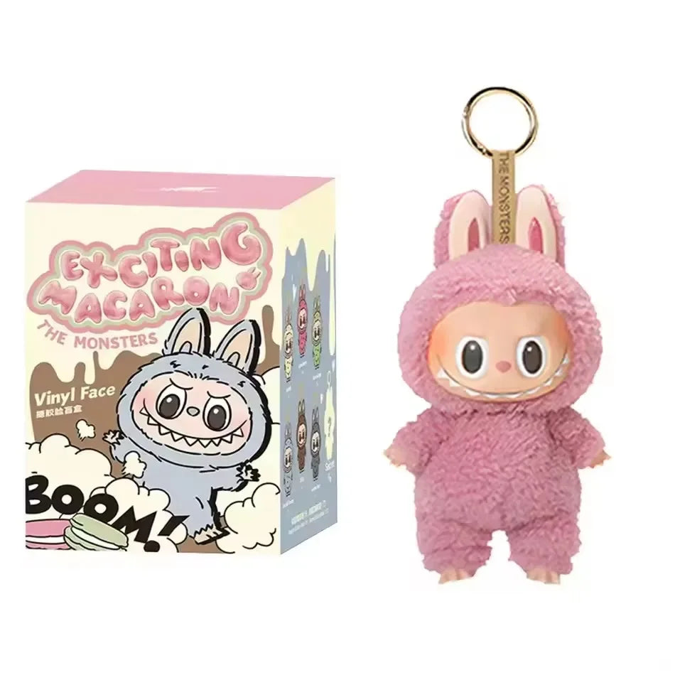 For Labubu Heartbeat Macaron Enamel The Monsters Face Blind Box Pvc Figurine Tabletop Ornament Kawaii Doll Kid Birthday Gift